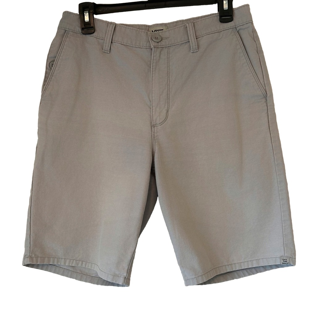 GUC Vans Off The Wall Flat Front Skater Chino Khaki 9 in Inseam Shorts 30 Waist